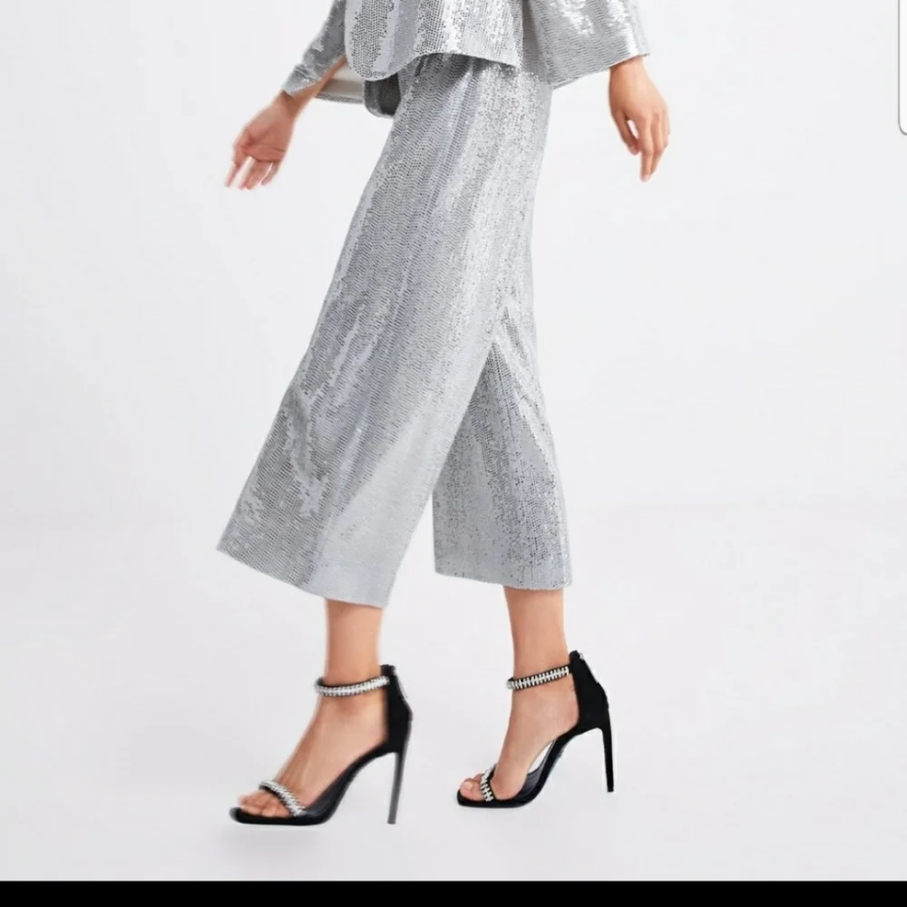Zara sequined silver pants XS - Picture 2 of 8